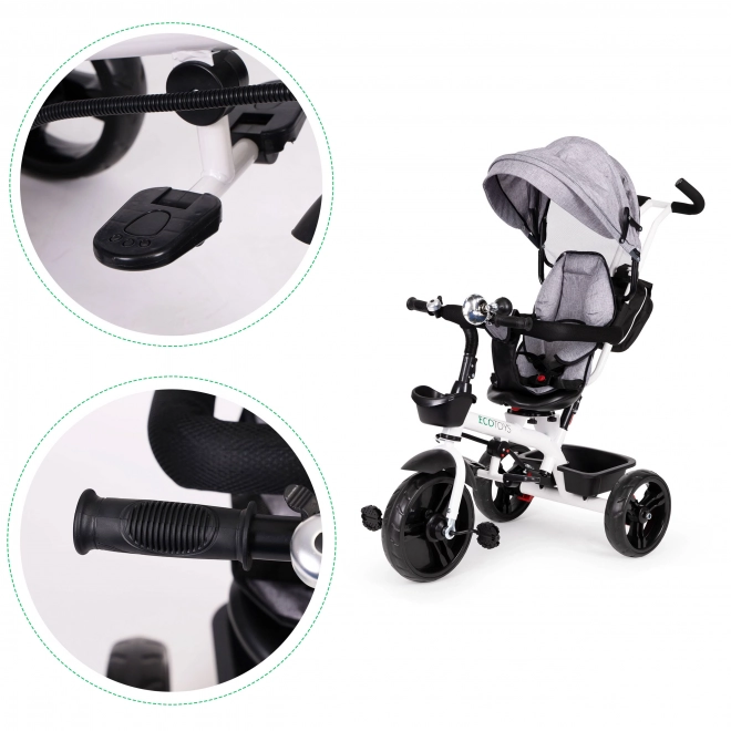 EcoToys Gray Tricycle Stroller