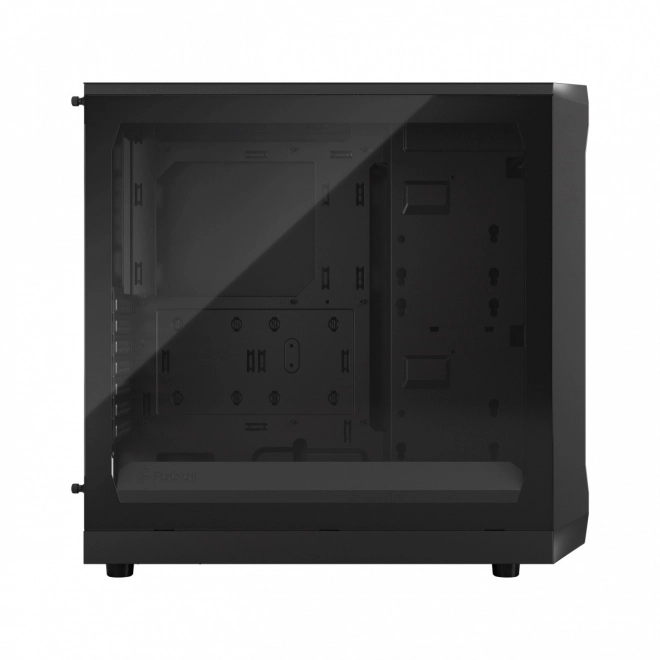Black computer case with transparent side panel