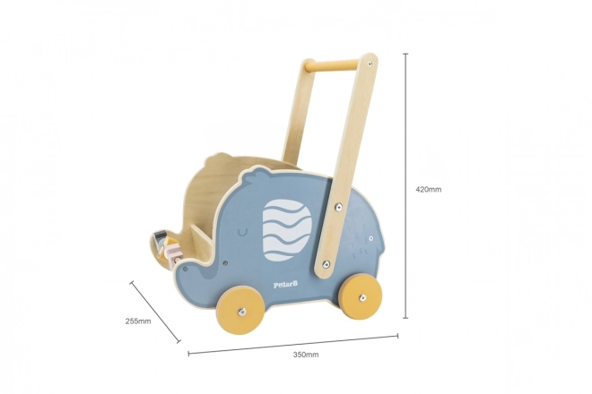 Girello in legno con elefante