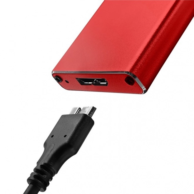 Red Aluminum M.2 SSD Enclosure with USB 3.0