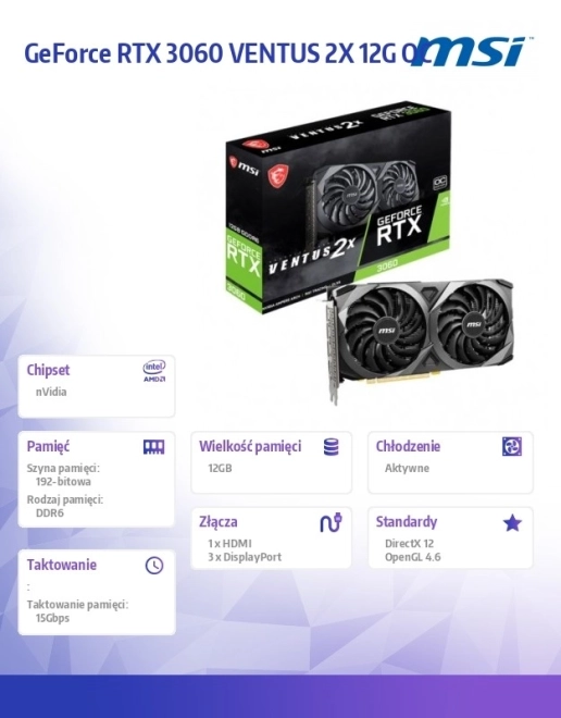 Graphics card GeForce RTX 3060 Ventus 2X OC 12GB