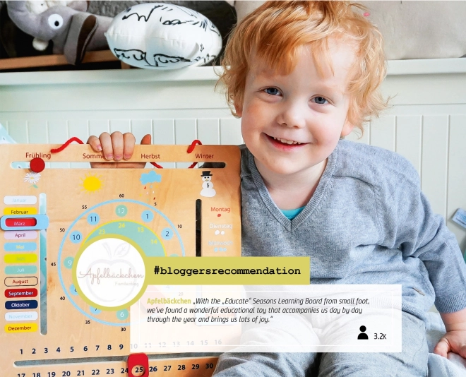 Educational Calendar with Clock for Children in German