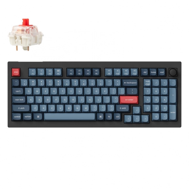 Wireless Mechanical Keyboard Keychron V5 Max QMK/VIA RGB Knob Red Switch Black