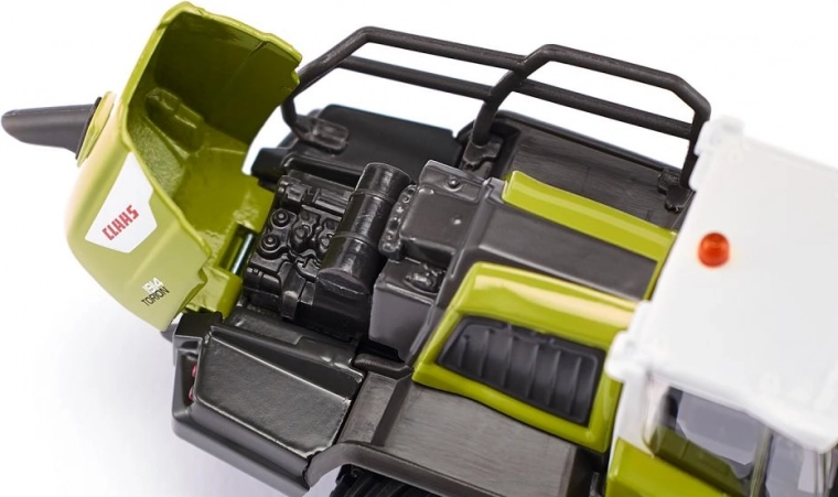 Opening hood and articulated steering