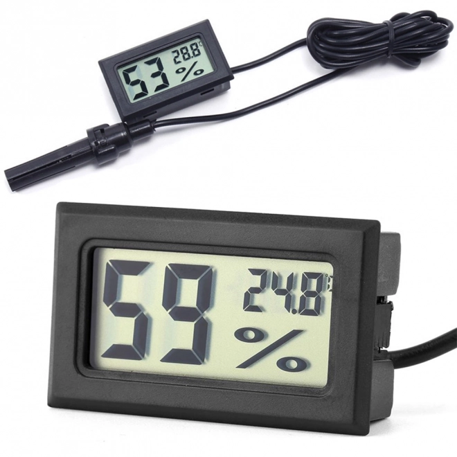 Panel Electronic Thermometer with Probe and Humidity Display