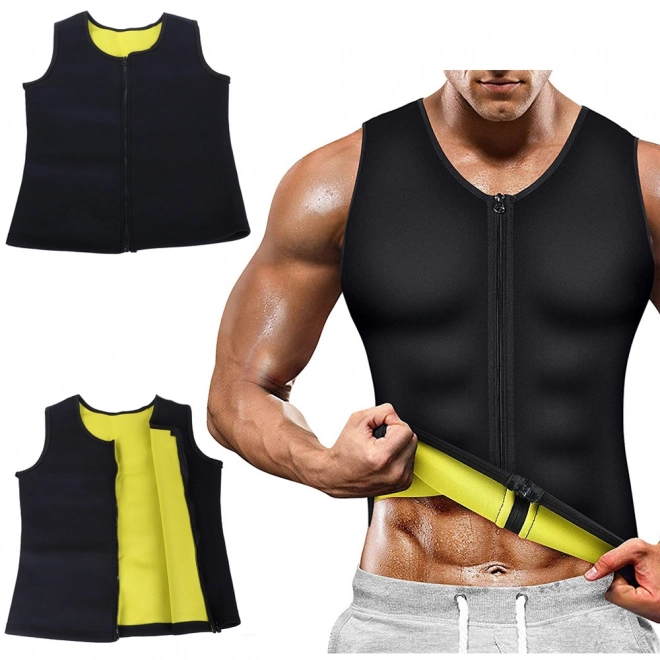 Neoprene Men's Fitness Slimming Shirt with Zipper – Size L