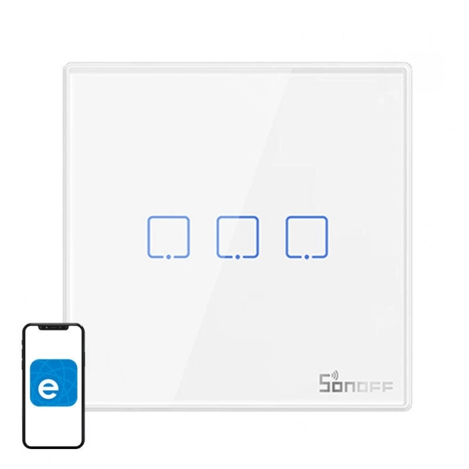 Smart Wall Switch Sonoff T2EU3C-RF 3-channel