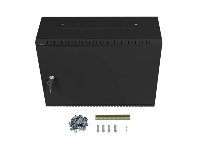 Wall-mounted rack cabinet 19 inch 4U+3U 540x200 low-profile black