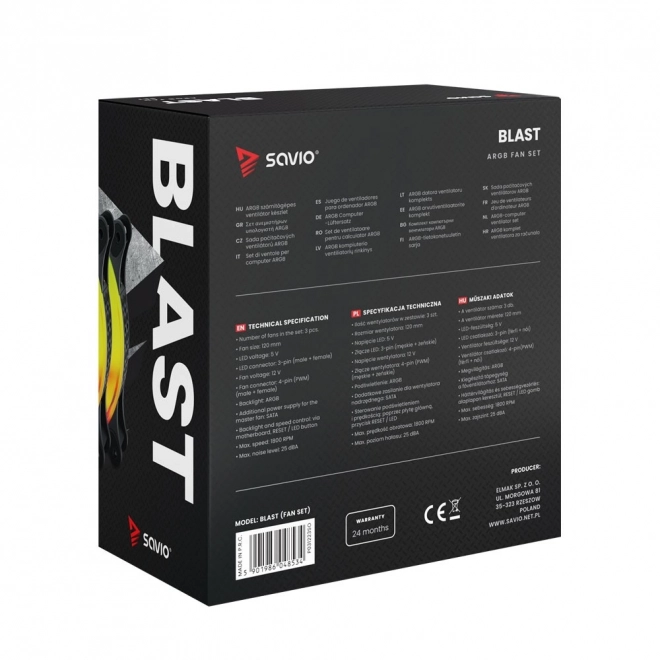 Savio Blast 120mm ARGB Lüfter