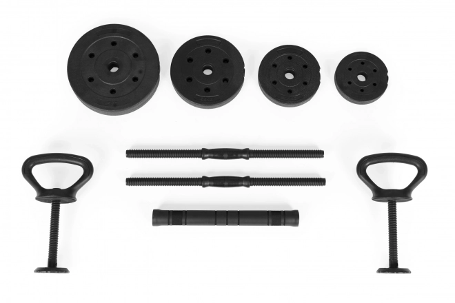 Adjustable Dumbbell 2x20 kg with Bar and Kettlebell