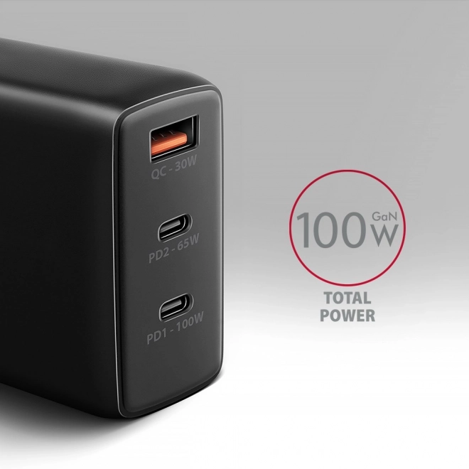 Axagon travel charger GaN 100W