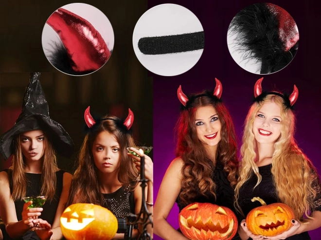 Čelenka s ďábelskými rohy na Halloween