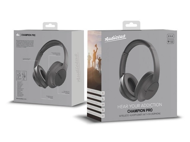 Cuffie over-ear wireless con microfono Champion Pro nere