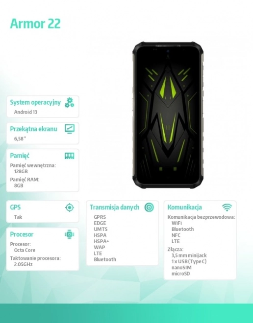 Rugged Armor Smartphone with Dual SIM and Long Battery Life