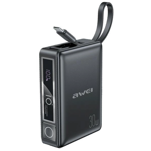 Powerbank with built-in USB-C cable