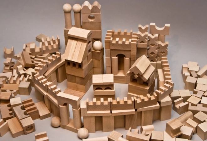 EkoToys Wooden Blocks Natural 220 pcs XL