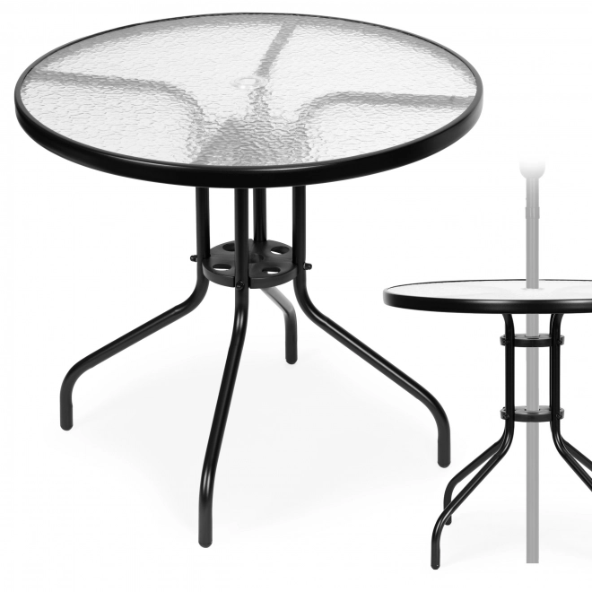 Round Garden Table 80 cm with Parasol Hole