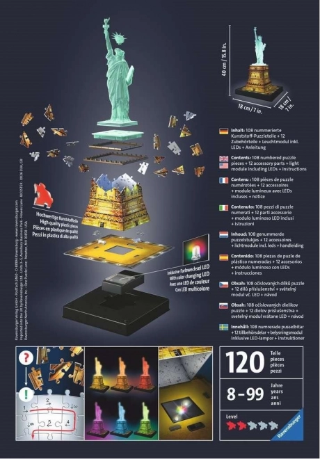 Ravensburger 3D Puzzle Statue of Liberty Night Edition