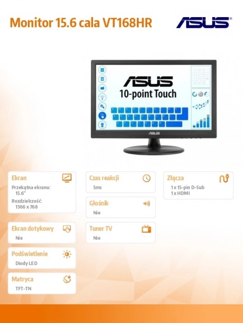 Moniteur ASUS VT168HR 15,6 pouces