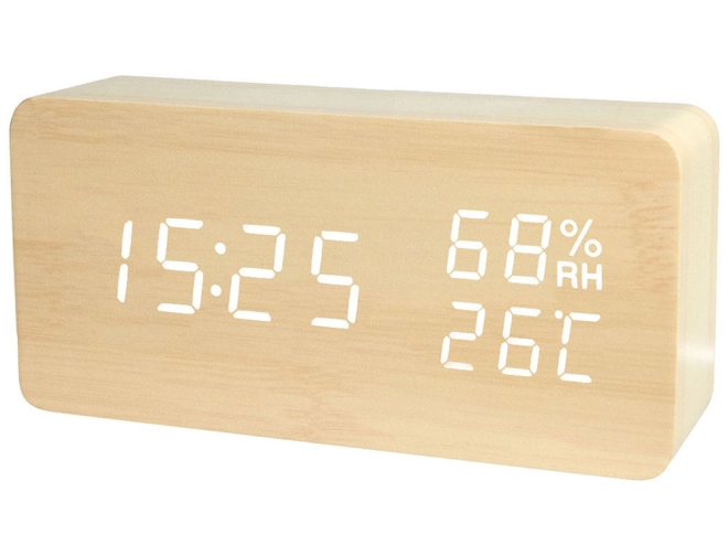 4-in-1 display: time, date, temperature, and humidity