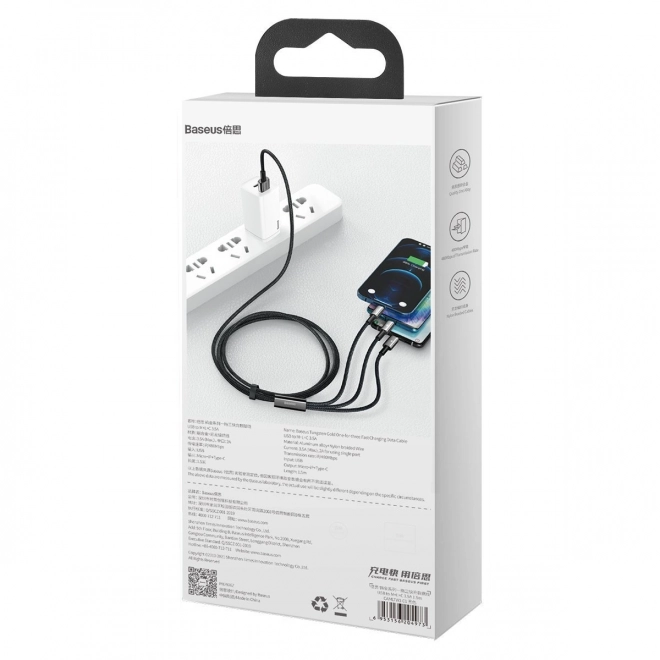 Baseus Tungsten Gold 3-in-1 USB Cable