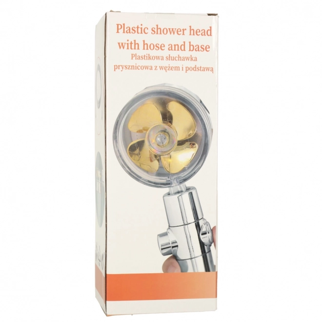 Silver Turbo Shower Head Set with Hose