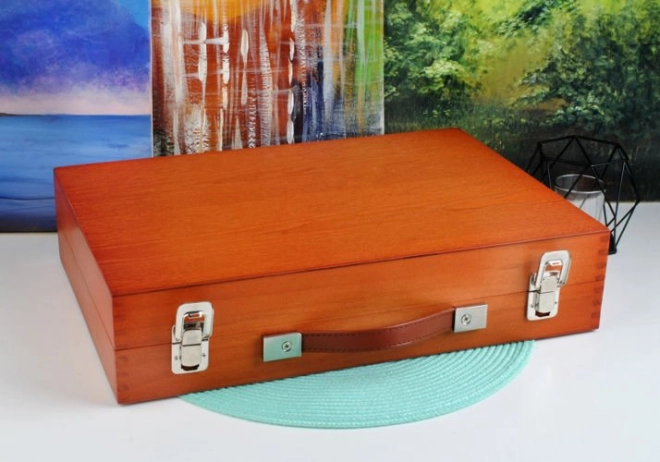 Elegant wooden suitcase