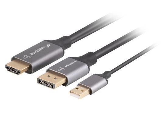 Hdmi to Displayport Cable 1m 4k Black