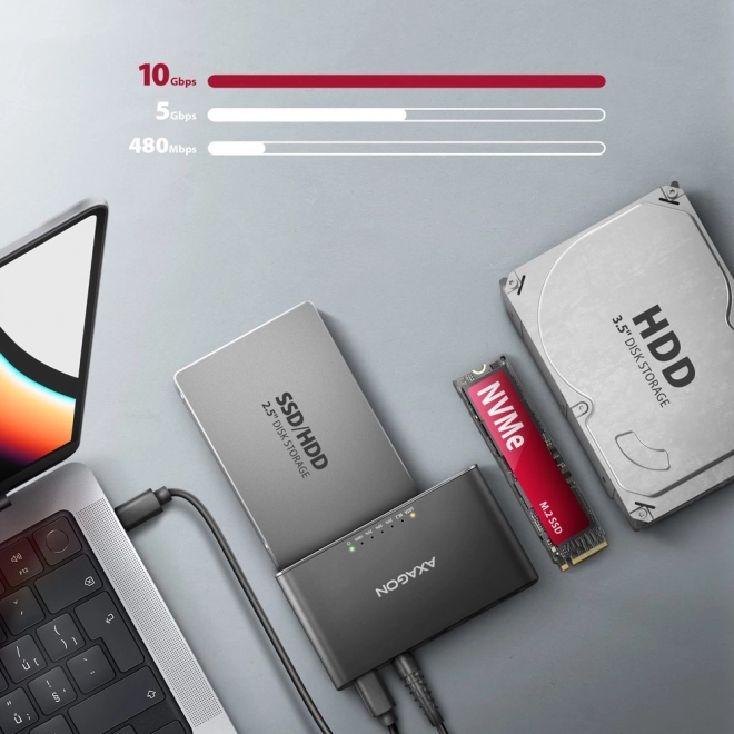 Axagon Clone Master 2 USB-C NVMe M.2 SSD & HDD Adapter