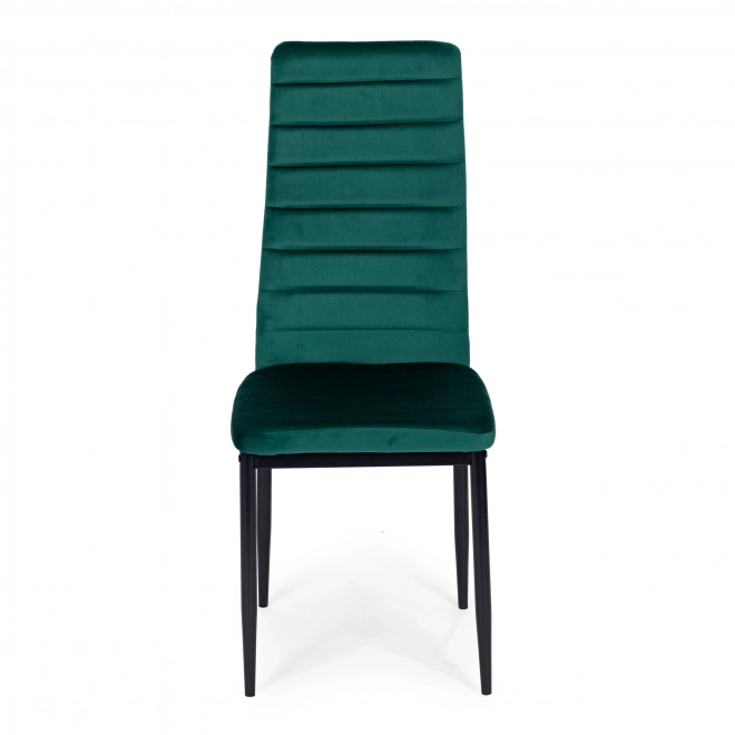 Sedie con schienale profilato - Velluto verde - Set 4 pz