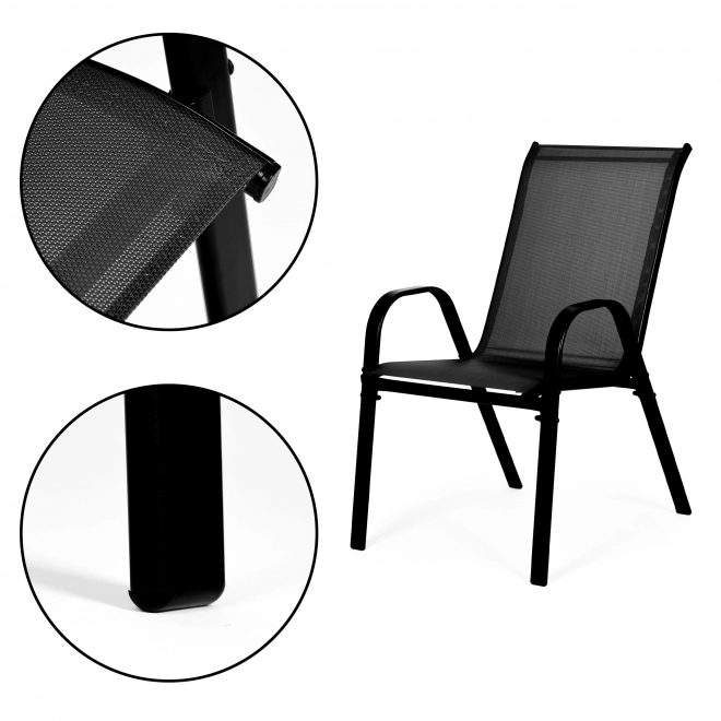 Set of Garden Chairs for Patio or Balcony Black by MultiGarden