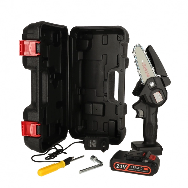 Battery-Powered Mini Chainsaw in Carry Case