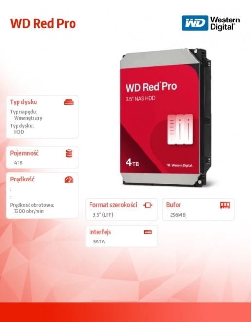 WD Red Pro 4TB Hard Drive SATA III 3.5"