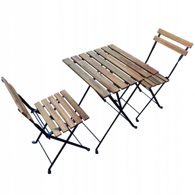 Garden Furniture Set from Acacia Wood – Table and 2 Chairs