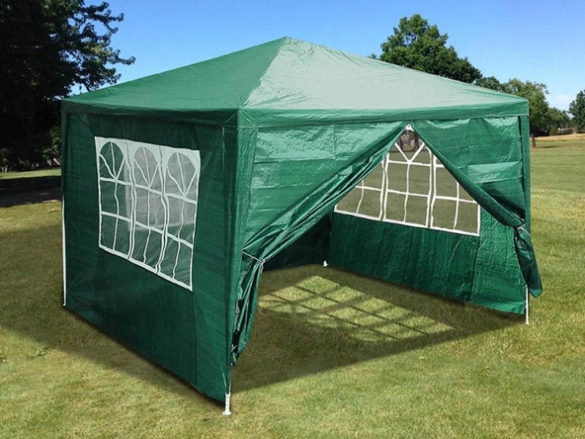 Garden Tent Pavilion with Removable Sidewalls 3x3 m Green