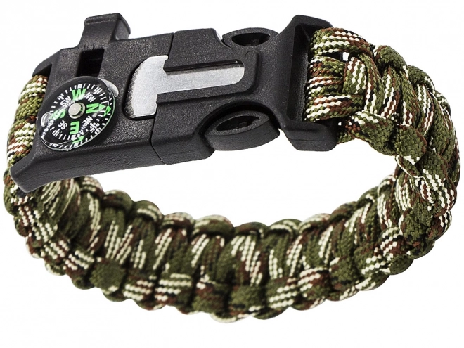 Bracciale di sopravvivenza 5 in 1 con bussola, acciarino e corda paracord