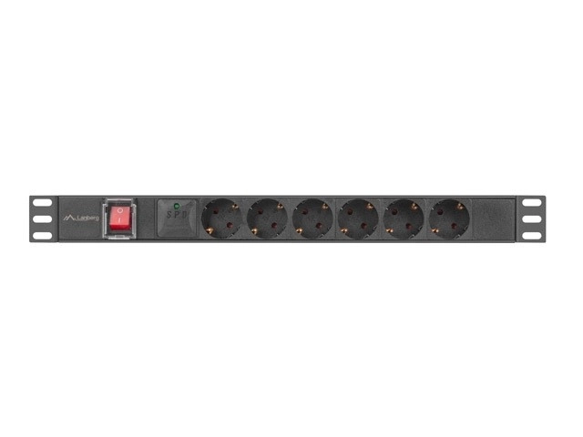 Power Strip Rack PDU 19 inch 1U 16A 5xSchuko 2m Black
