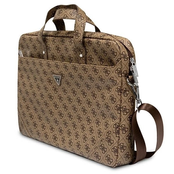 Guess Saffiano 4G Triangle Logo Stylish Laptop Bag