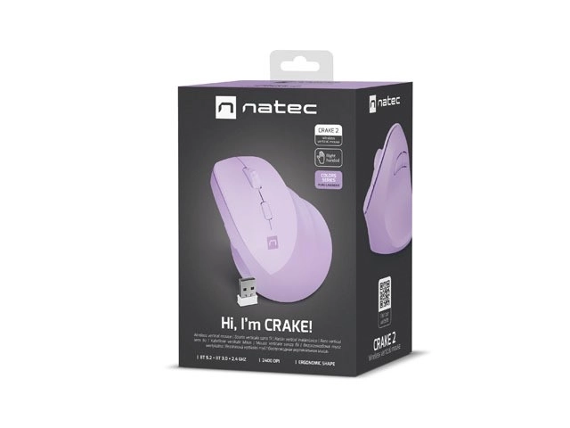Wireless Vertical Mouse Pure Lavender Crake 2