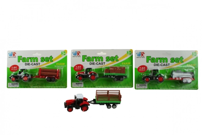 Tractor with Metal Trailer