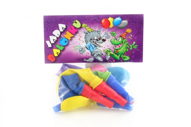Inflatable Balloons with Whistle, Set of 7