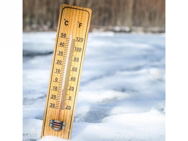 Velik leseni termometer za notranjo in zunanjo uporabo