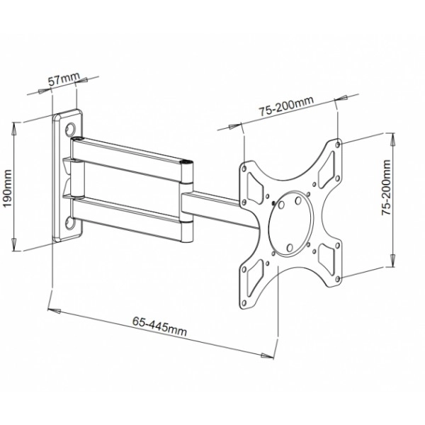 Wall Mount LCD/LED 19-37 Inch Dual Arm