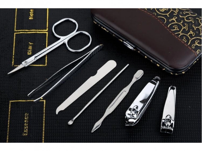 Set manicur pedicure con custodia 7 attrezzi
