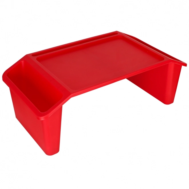 Tavolino per laptop con organizer rosso