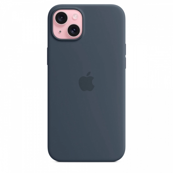 Silicone Case with MagSafe for iPhone 15 Plus - Stormy Blue