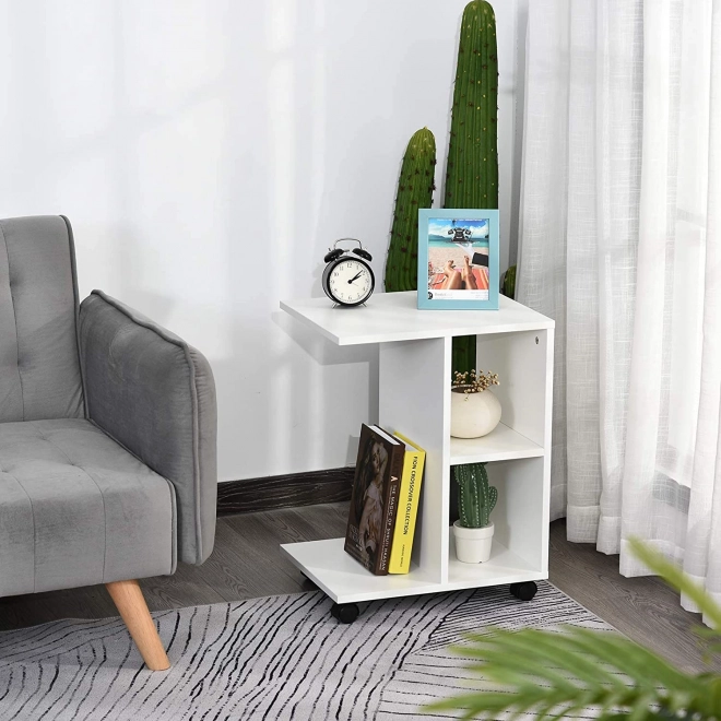Coffee Table on Wheels with Organizer