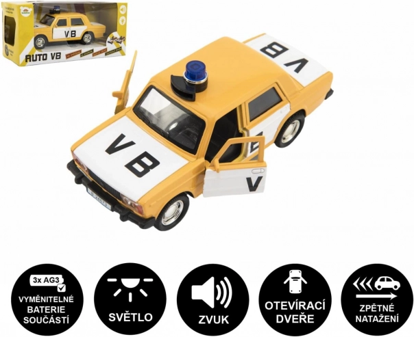 VB Police Car Lada 12 cm with light and sound, pull-back