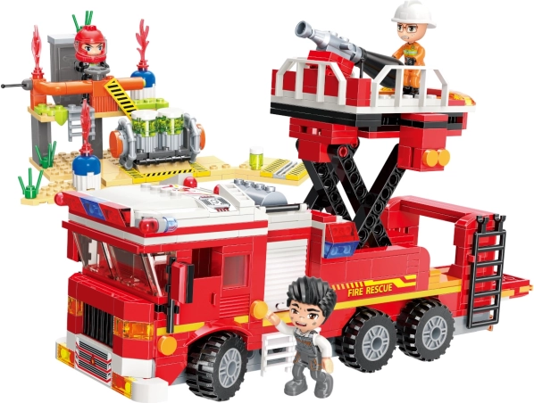 Lifting platform on the fire truck