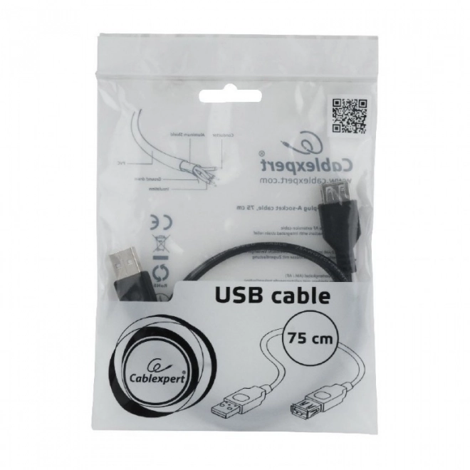 Cavo prolunga USB 2.0 0.75m nero